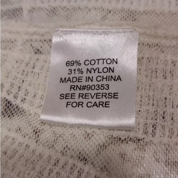 Rebellion Again Small Long Kimono Duster Boho Lace Mesh Cover Up Open Cardigan - Picture 10 of 10